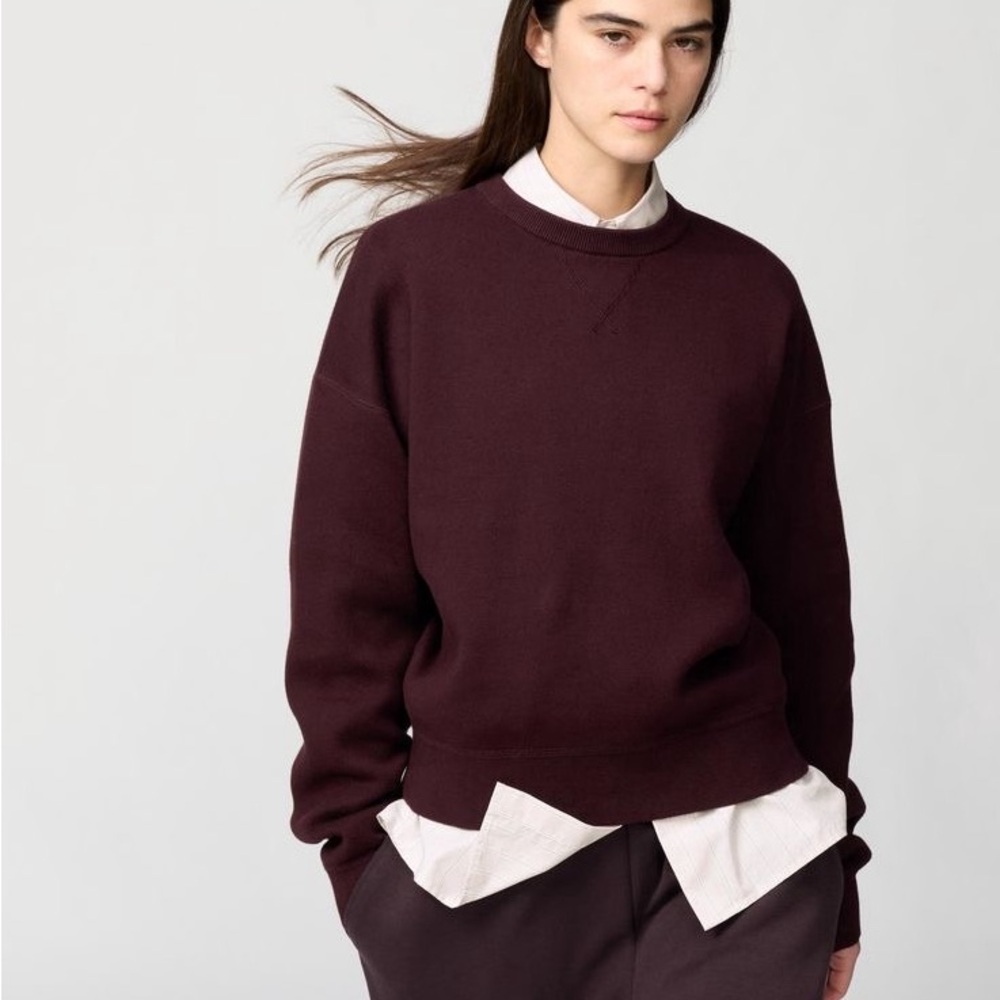 Uniqlo XXS wine smooth cotton sweater